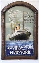 Old poster for White Star Line ship Majestic, Cobh, County Cork, Ireland, Irish Republic, Europe