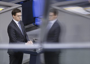 Johannes Steiniger, CDU, speaks in front of the German Bundestag, Berlin, 18 January 2024