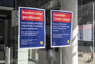 Effects of the coronavirus pandemic in Germany, Essen, Closed Ruhrbahn Info Centre, local transport