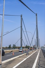 The Theodor-Heuss-Bridge, Rhine crossing, cable-stayed bridge, first road bridge of the so-called