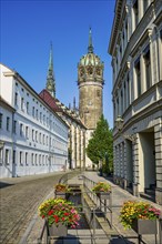 Trajuhn's brook in front of the castle church, Luther city Wittenberg, Saxony-Anhalt, Germany,