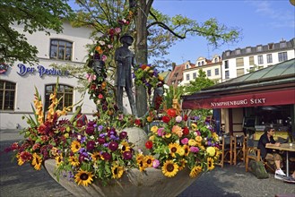 Europe, Germany, Bavaria, State Capital Munich, City, Viktualienmarkt, Monument and fountain,