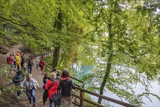 Last photos of the Blautopf in Blaubeuren in front of the popular excursion destination is closed