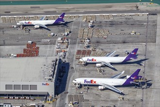 FedEx Express aircraft at Los Angeles Airport, USA, North America