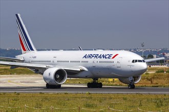 An Air France Boeing 777-200ER aircraft with the registration F-GSPL at Paris Orly Airport, France,