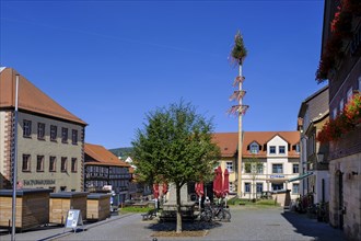 Market square, Tann, Ulstertal, Wartburgkreis, Hessian Rhön, Rhön, Hesse, Germany, Europe