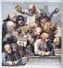 The Chorus From the original picture by Hogarth from The Works of Hogarth published London 1833,