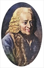 Voltaire, pseudonym of Francois-Marie Arouet, 1694-1778, French writer and philosopher. From the