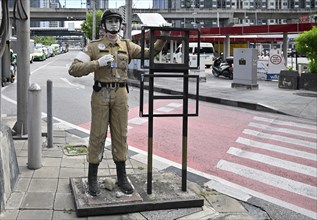 Traffic policeman dummy, Bangkok, Thailand, Asia