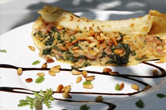 Swabian cuisine, stuffed pancakes with chard and pine nuts, vegetarian, hearty, savoury, typical