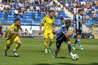 Football 3rd division, season 2024/25, matchday 4: Waldhof Mannheim vs. 1. FC Saarbrücken. On the