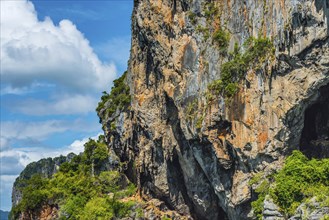 Chalk cliffs near Krabi, weather, sky, climbing rocks, climbing, mountain, hill, mountainous,