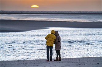 West beach, beach walk, beach, island, East Frisia, winter, season, autumn, Lower Saxony, Germany,