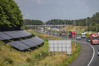 A58 motorway, photovoltaic systems were installed on the slopes to the side of the carriageway, use