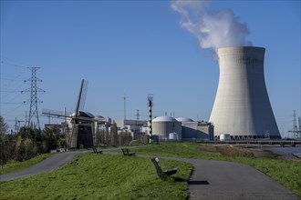 The Doel nuclear power plant on the Scheldt, one of two nuclear power plants in Belgium, consists