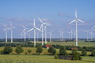 Wind farm north-east of Bad Wünnenberg, East Westphalia Lippe, Paderborn district, with the A44