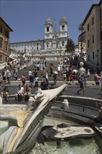 Spanish Steps and the church Santissima Trinita dei Monti, Santa Trinita dei Monti or Santissima