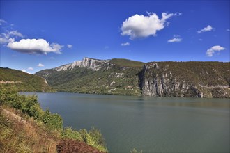 Wallachia, Danube at Sivinita, view of the Serbian side, Iron Tor nature park Park, Danube