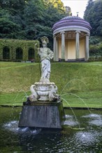 Historic baroque gardens in Kleve, from the 17th century, amphitheatre on the Springenberg, statue