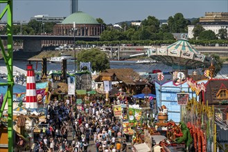 The Rhine Fair in Düsseldorf, in the Rhine meadows in the Oberkassel district, on the Rhine, North