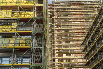 Construction site of a large building project on Huyssenallee in Essen, Huyssen Quartier,