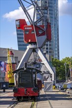 The Maritime Museum, outdoor area in the Leuvehaven, in Rotterdam, many old ships, boats, exhibits