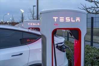 Tesla Supercharger Station, fast charging stations from Tesla, Paderborn, North Rhine-Westphalia,