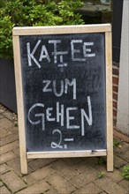 Café offers coffee to go, Coffee to go, Lüneburg, Lower Saxony, Germany, Grammar, Europe