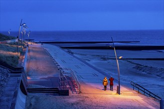 Beach promenade, west beach, beach walk, beach, island, East Frisia, winter, season, autumn, Lower