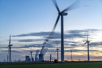 Lignite-fired power plant, RWE Power AG Niederaußem power plant, wind power plants, 2 units were