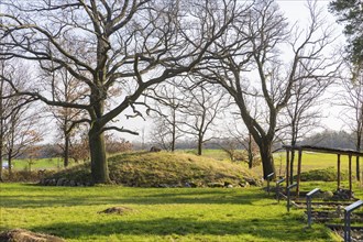 Two imposing burial mounds from the late Bronze Age (approx. 120o years BC) form the centrepiece of