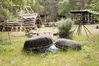 Hands on Heritage, site of reconstructed archaeological historic buildings, Tunstall forest,