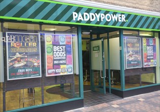 Paddypower betting shop in central business district of Swindon, England, United Kingdom, Europe