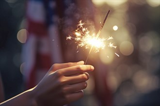 Hand holding sparkler. KI generiert, generiert AI generated