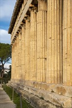 Doric colonnade of the Temple of Hephaestus, Ancient Agora of Athens, Greece, Europe