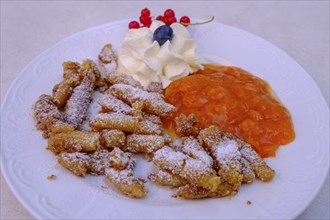 Waldviertler Nussnudeln, nut noodles, with apricot compote, food, Gmünd, Waldviertel, Lower