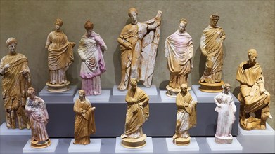 Votive offerings, collection of ancient Greek and Roman statues in a museum, Archaeological Museum,