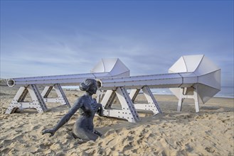 I Can Hear It, art installation on the beach by Ivars Drulle at seaside resort Westende,