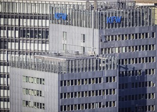 KFW Bank, exterior view with logo, Frankfurt am Main, Hesse, Germany, Europe