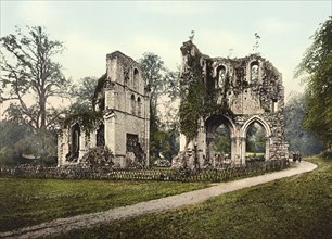 Roche Abbey, former Cistercian monastic abbey in Maltby in South Yorkshire in England, around 1890,