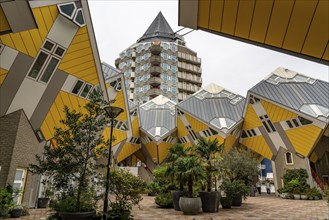 City centre, Blaak Square, Cube residential building, and Kijk Cube houses in cube form, by Dutch