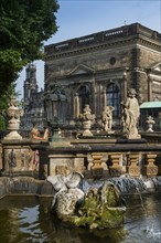 Sculptures in the Zwinger, park, park complex, architecture, attraction, famous, historical,