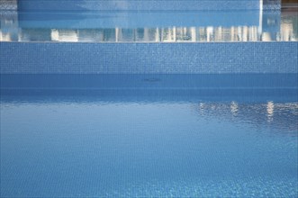 Pool area, water reflections, close-up