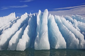 Ice formations in Norway, blue ice, ice spikes, Svalbard Spitsbergen, Lilliehooksfjorden, Norway,