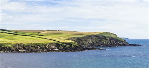 Fields and Farms Cliffs over cliffs, Mothecombe Beach, Mothecombe, River Emme and Red Cove,