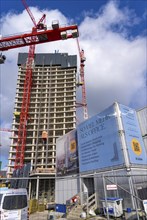 Shell of the Elbtower construction project, the architectural completion of Hafencity Hamburg, in