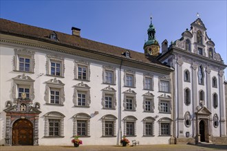 Sacred Heart Basilica with Sacred Heart Monastery, Stiftsplatz, Hall in Tyrol, Inntal, Tyrol,