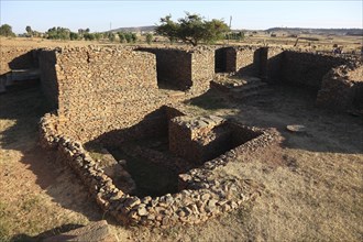 Ruins of the palace of the Queen of Sheba near Axum, Aksum, Dongur Palace, Ethiopia, Africa