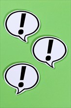 Exclamation mark Attention Symbol Caution Important Danger in speech bubbles Information