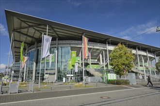 VfL Wolfsburg's Volkswagen Arena football stadium, Wolfsburg, Lower Saxony, Germany, Europe